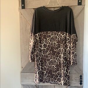 Leopard Print Long Sleeve Dress